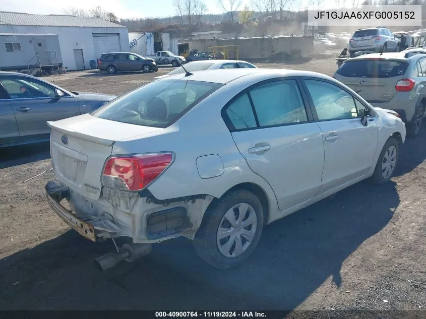 2015 Subaru Impreza 2.0I VIN: JF1GJAA6XFG005152 Lot: 40900764