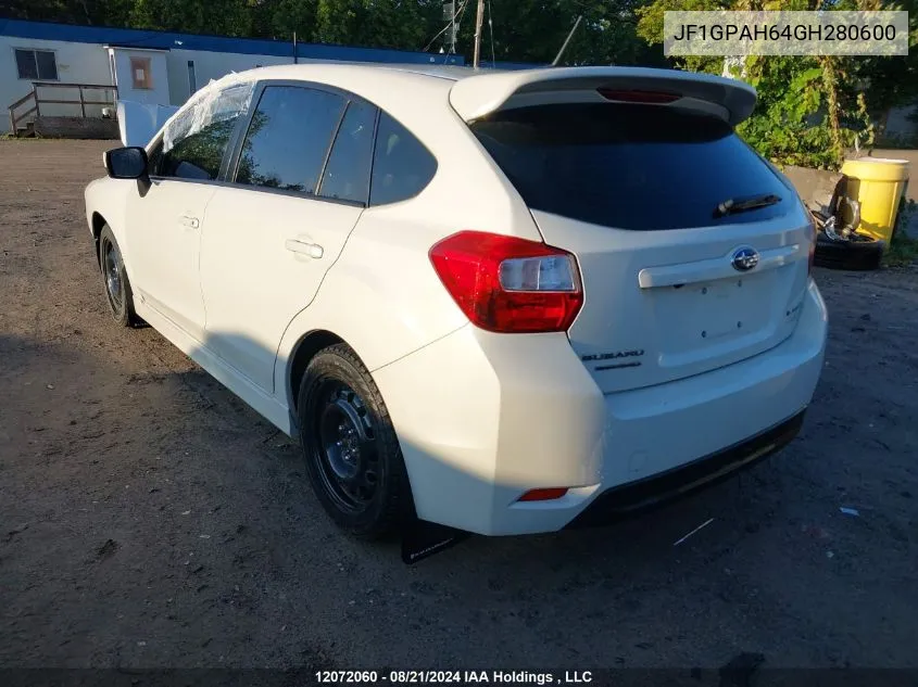 2016 Subaru Impreza VIN: JF1GPAH64GH280600 Lot: 12072060