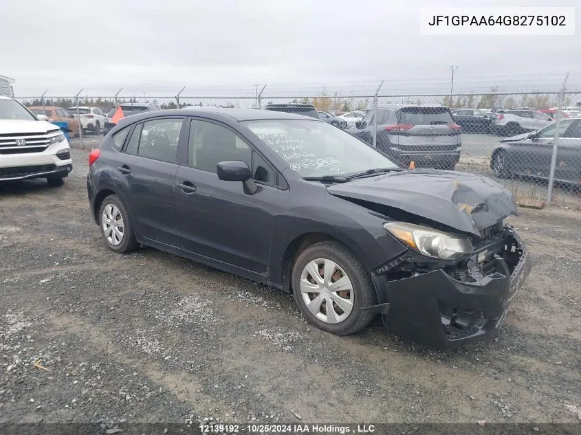 2016 Subaru Impreza VIN: JF1GPAA64G8275102 Lot: 12139192