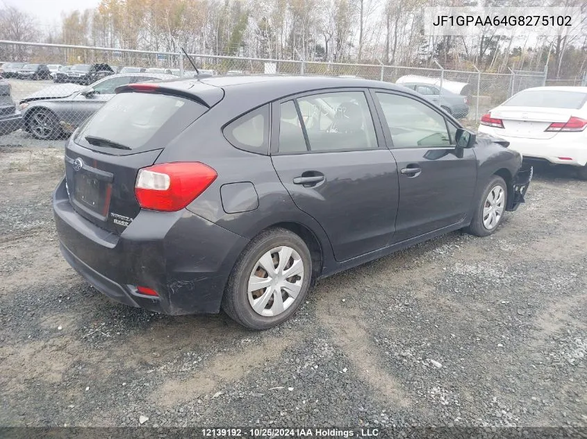 2016 Subaru Impreza VIN: JF1GPAA64G8275102 Lot: 12139192