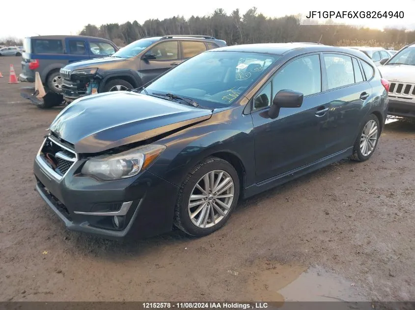 2016 Subaru Impreza Premium Plus VIN: JF1GPAF6XG8264940 Lot: 12152578