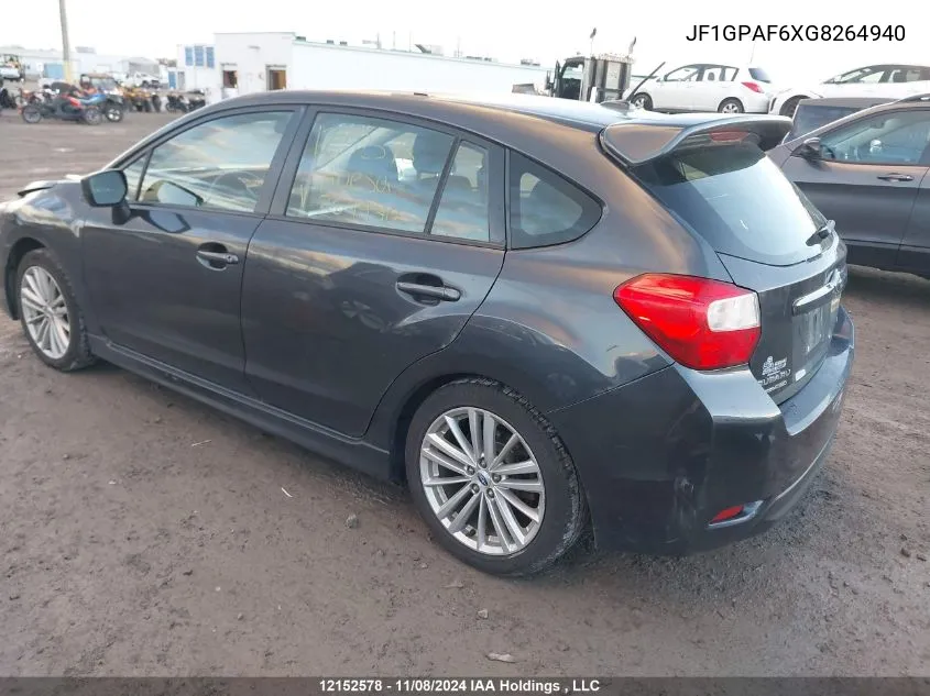 2016 Subaru Impreza Premium Plus VIN: JF1GPAF6XG8264940 Lot: 12152578