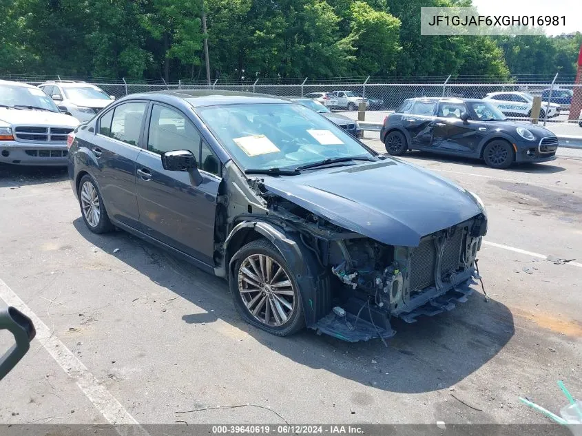 JF1GJAF6XGH016981 2016 Subaru Impreza 2.0I Premium