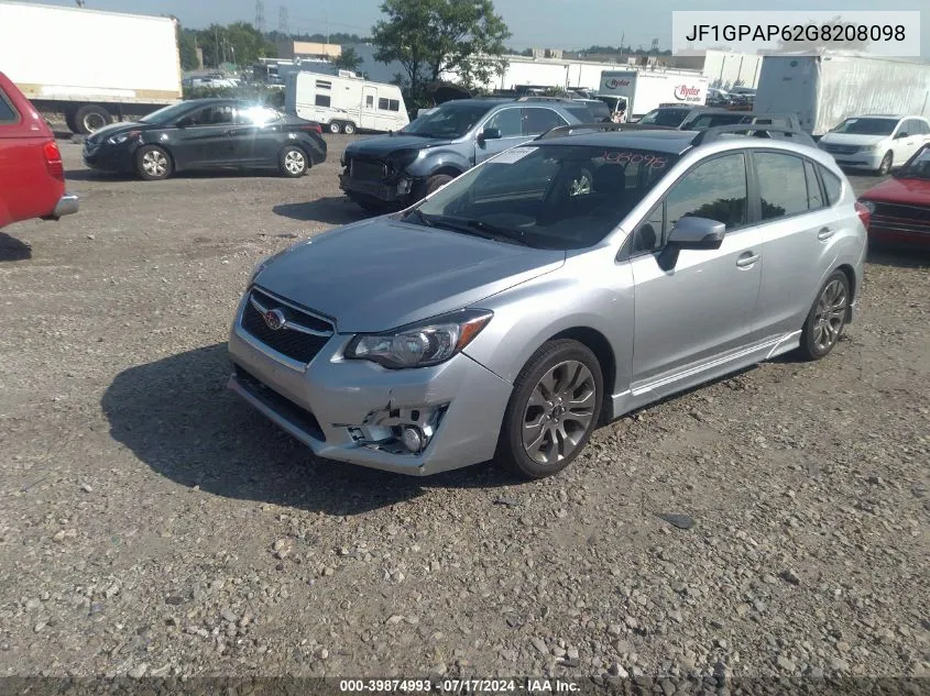 2016 Subaru Impreza 2.0I Sport Premium VIN: JF1GPAP62G8208098 Lot: 39874993