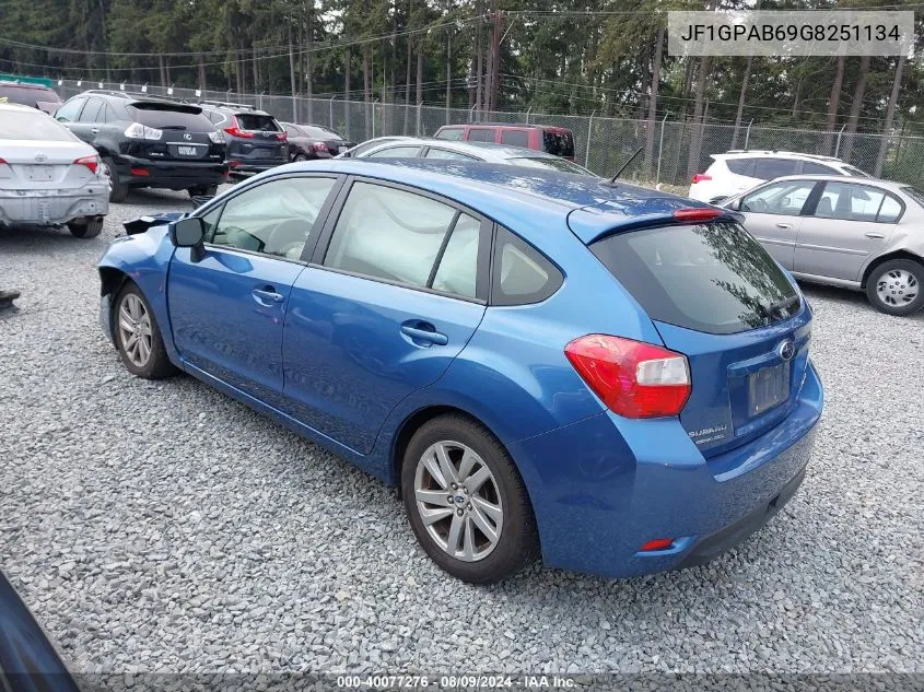 2016 Subaru Impreza 2.0I Premium VIN: JF1GPAB69G8251134 Lot: 40077276