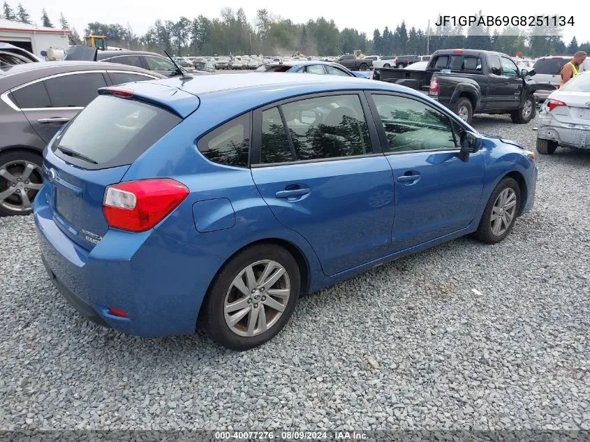 2016 Subaru Impreza 2.0I Premium VIN: JF1GPAB69G8251134 Lot: 40077276