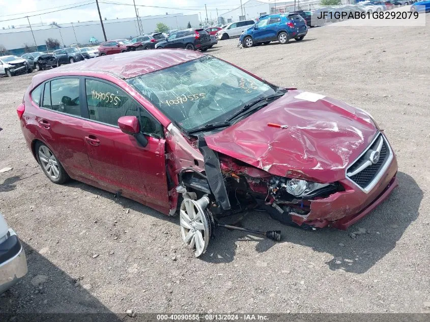 2016 Subaru Impreza 2.0I Premium VIN: JF1GPAB61G8292079 Lot: 40090555