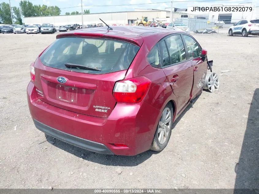 2016 Subaru Impreza 2.0I Premium VIN: JF1GPAB61G8292079 Lot: 40090555