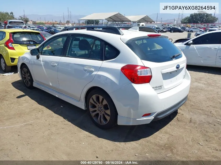 JF1GPAY6XG8264594 2016 Subaru Impreza 2.0I Sport Limited