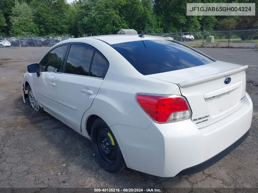 2016 Subaru Impreza 2.0I Premium VIN: JF1GJAB65GH004324 Lot: 40135216