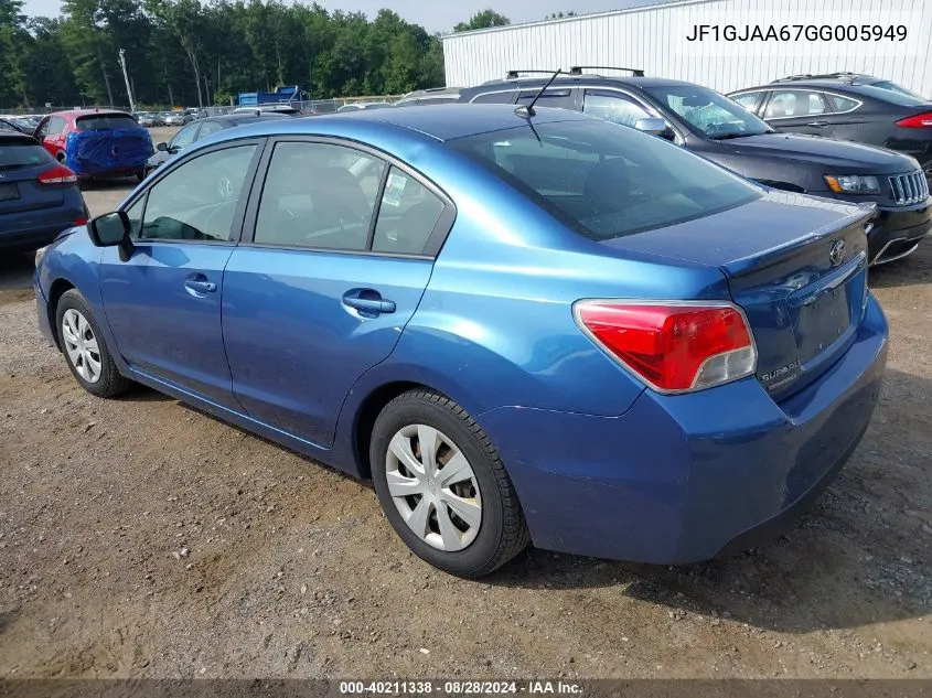 2016 Subaru Impreza 2.0I VIN: JF1GJAA67GG005949 Lot: 40211338