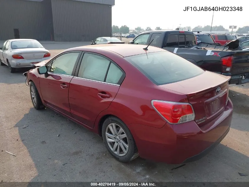 2016 Subaru Impreza Premium VIN: JF1GJAB64GH023348 Lot: 40270419