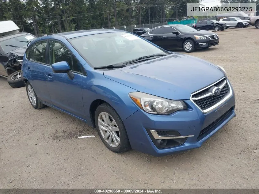 2016 Subaru Impreza 2.0I Premium VIN: JF1GPAB66G8293275 Lot: 40298650