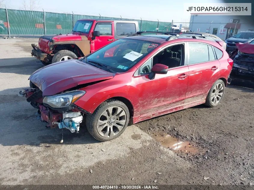 JF1GPAP66GH215314 2016 Subaru Impreza 2.0I Sport Premium