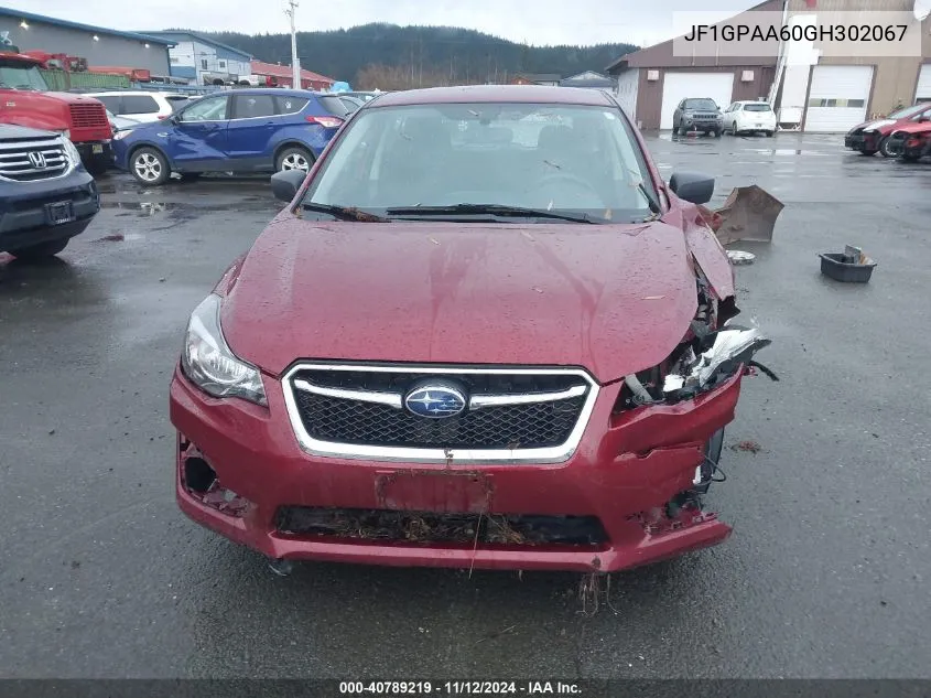 2016 Subaru Impreza 2.0I VIN: JF1GPAA60GH302067 Lot: 40789219