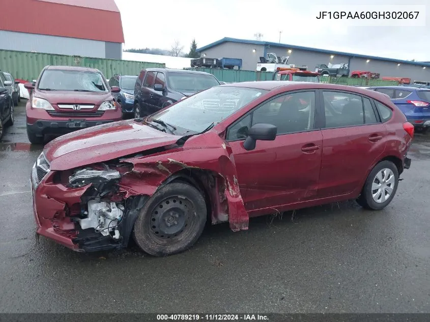 2016 Subaru Impreza 2.0I VIN: JF1GPAA60GH302067 Lot: 40789219