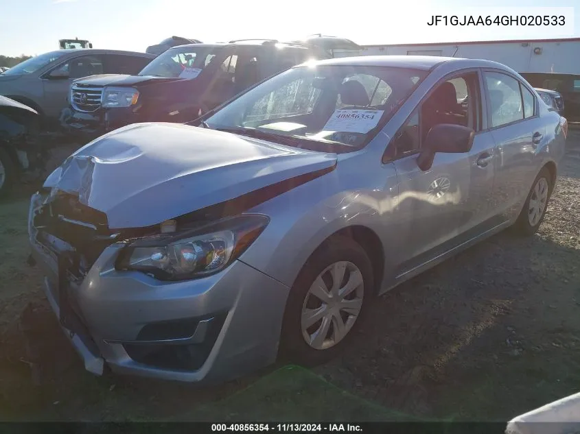 2016 Subaru Impreza 2.0I VIN: JF1GJAA64GH020533 Lot: 40856354