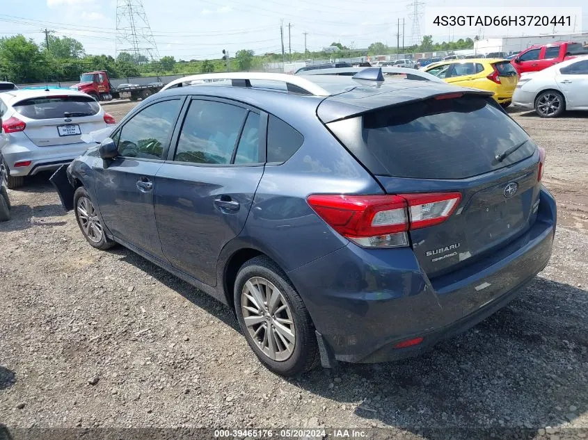 2017 Subaru Impreza 2.0I Premium VIN: 4S3GTAD66H3720441 Lot: 39465176