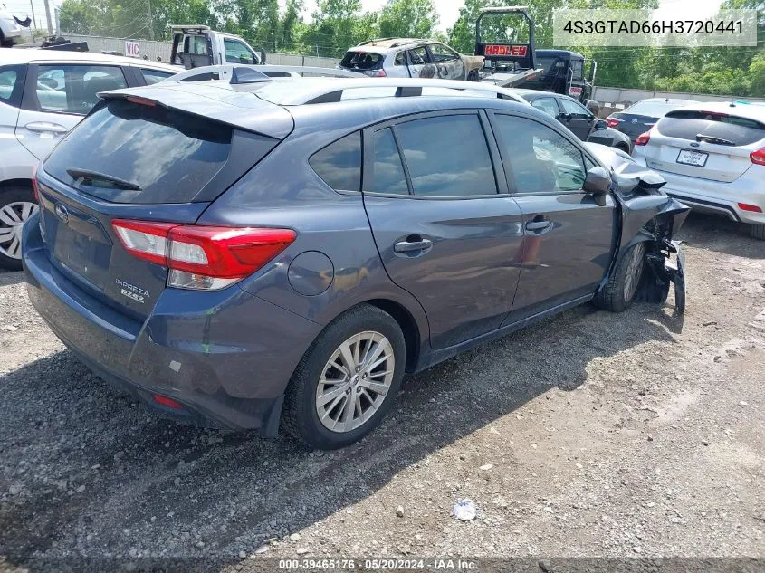 2017 Subaru Impreza 2.0I Premium VIN: 4S3GTAD66H3720441 Lot: 39465176