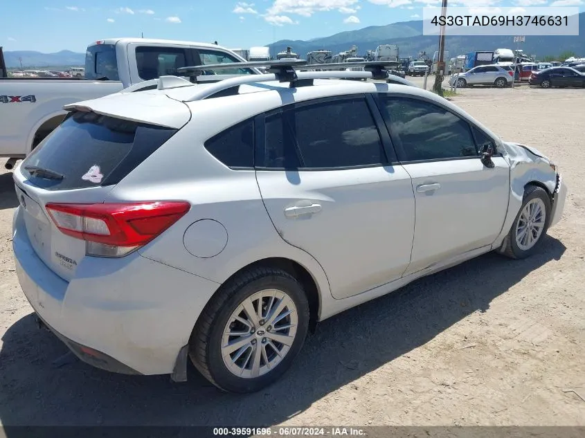 2017 Subaru Impreza 2.0I Premium VIN: 4S3GTAD69H3746631 Lot: 39591696