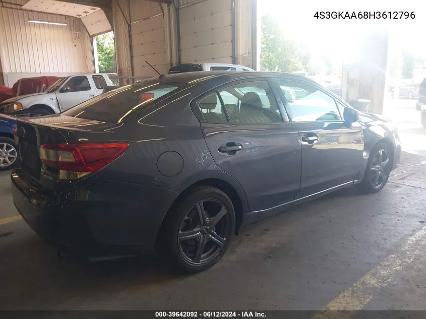 2017 Subaru Impreza 2.0I VIN: 4S3GKAA68H3612796 Lot: 39642092