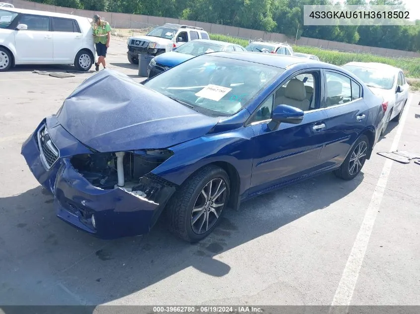 2017 Subaru Impreza 2.0I Limited VIN: 4S3GKAU61H3618502 Lot: 39662780