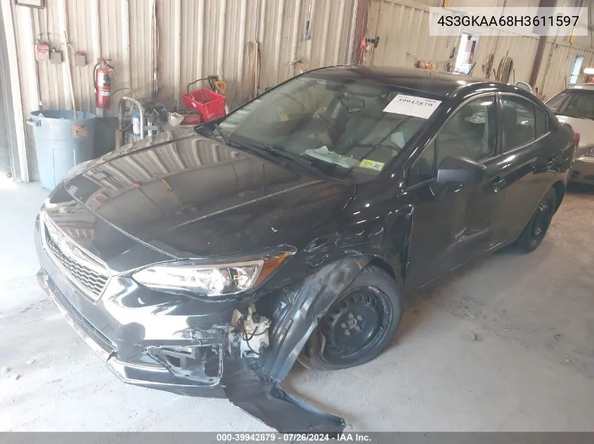 4S3GKAA68H3611597 2017 Subaru Impreza 2.0I