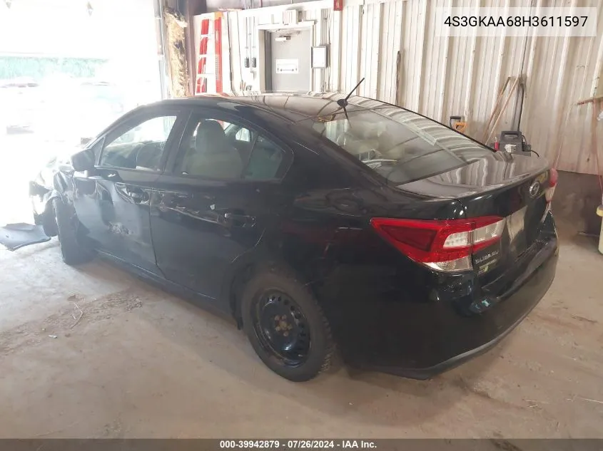 4S3GKAA68H3611597 2017 Subaru Impreza 2.0I