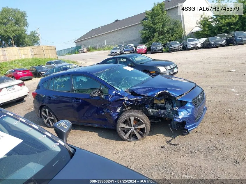 2017 Subaru Impreza 2.0I Sport VIN: 4S3GTAL67H3745379 Lot: 39950241