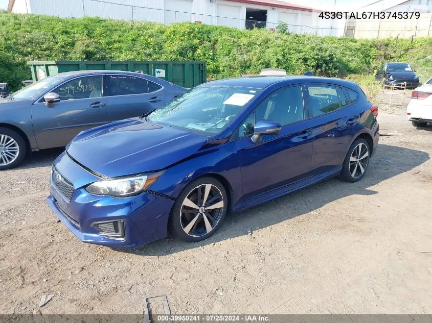 4S3GTAL67H3745379 2017 Subaru Impreza 2.0I Sport