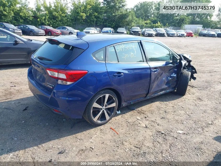 2017 Subaru Impreza 2.0I Sport VIN: 4S3GTAL67H3745379 Lot: 39950241