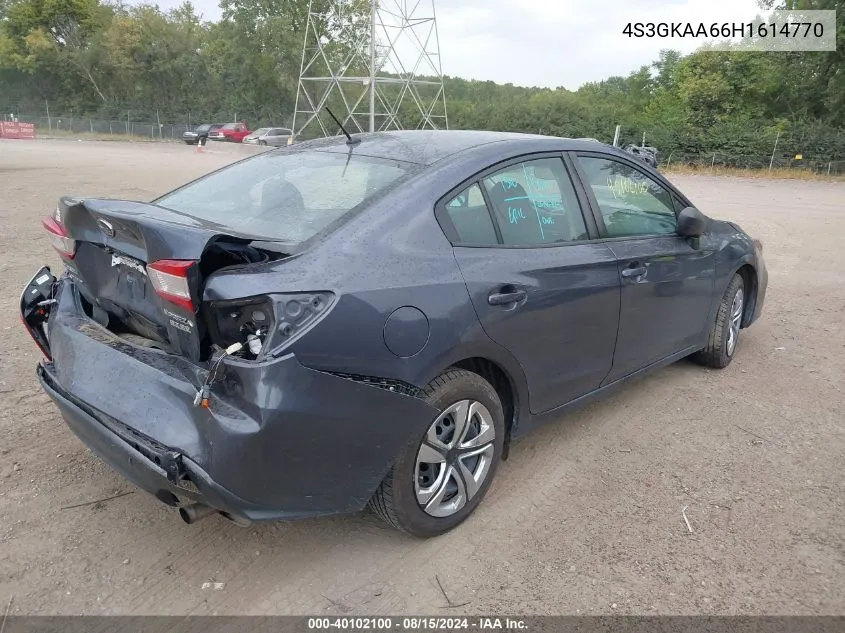 2017 Subaru Impreza 2.0I VIN: 4S3GKAA66H1614770 Lot: 40102100