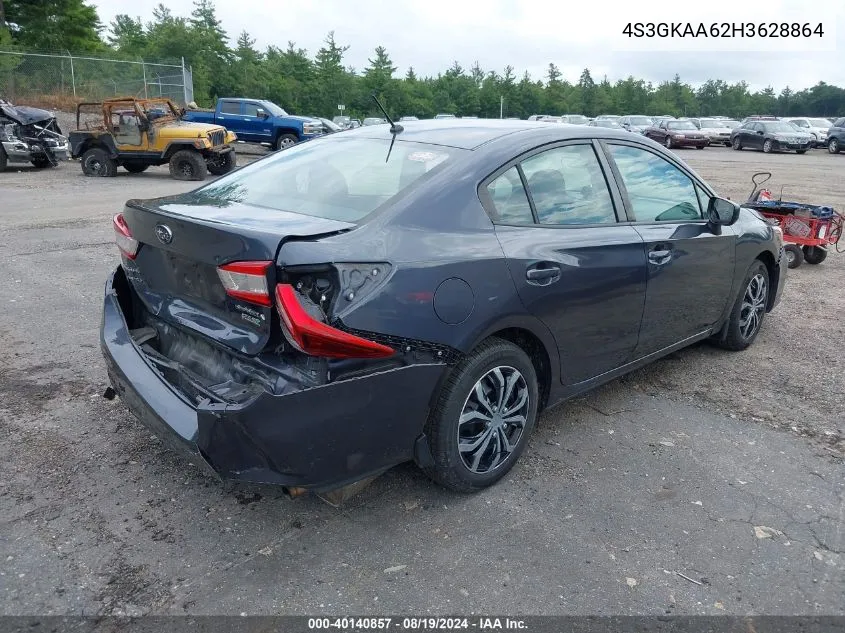 2017 Subaru Impreza 2.0I VIN: 4S3GKAA62H3628864 Lot: 40140857