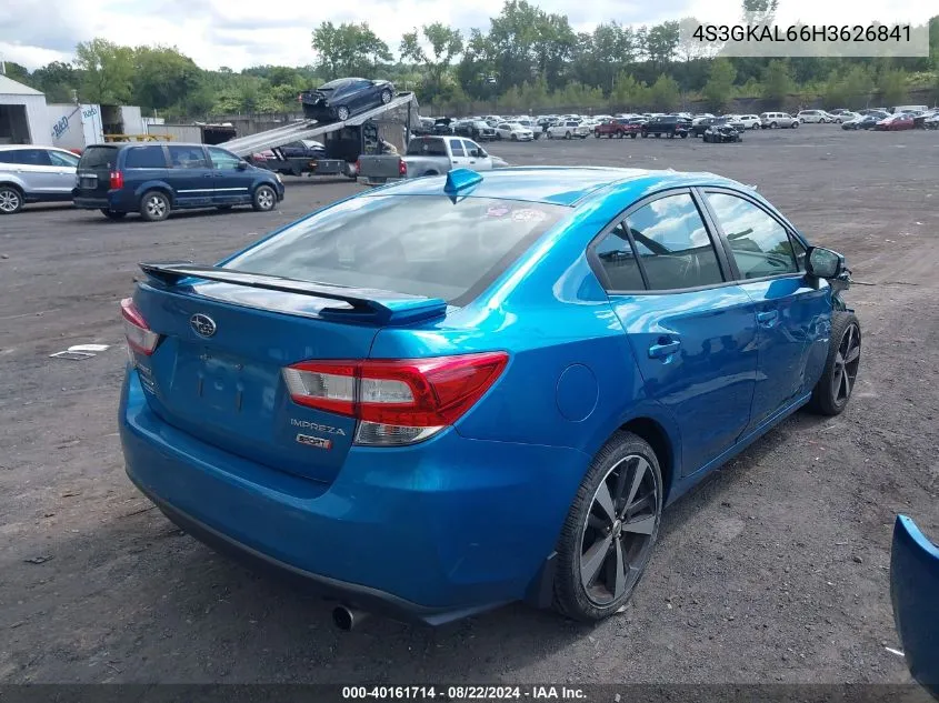 2017 Subaru Impreza 2.0I Sport VIN: 4S3GKAL66H3626841 Lot: 40161714