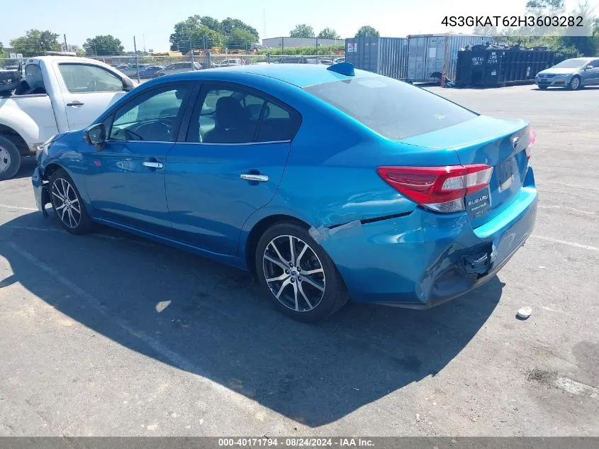 4S3GKAT62H3603282 2017 Subaru Impreza 2.0I Limited