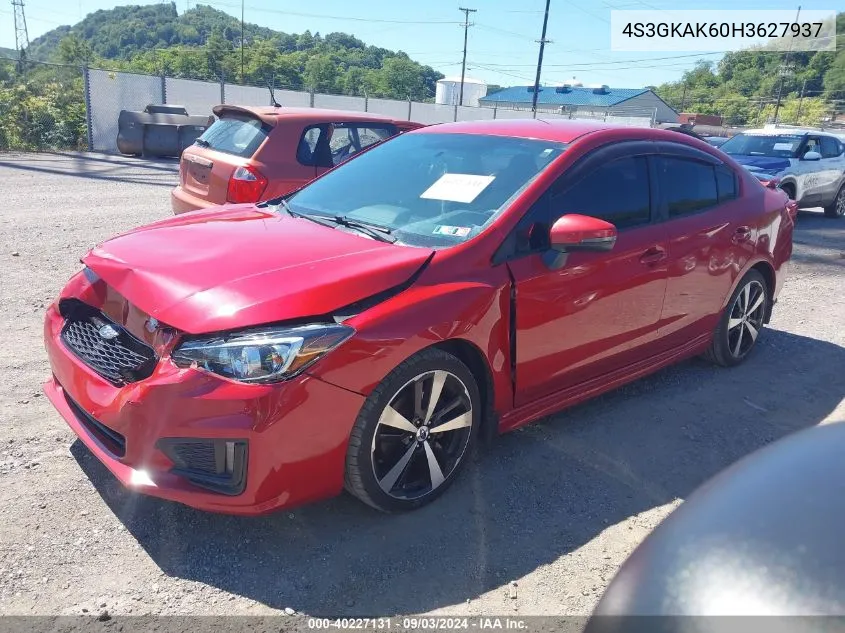 2017 Subaru Impreza 2.0I Sport VIN: 4S3GKAK60H3627937 Lot: 40227131