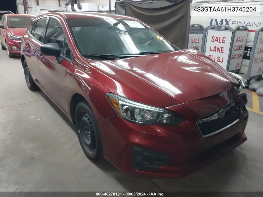 4S3GTAA61H3745204 2017 Subaru Impreza 2.0I