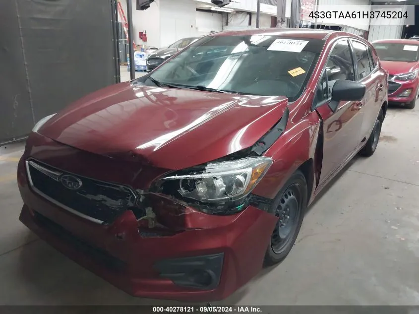 4S3GTAA61H3745204 2017 Subaru Impreza 2.0I