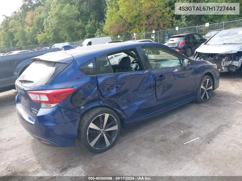 4S3GTAL67H1727444 2017 Subaru Impreza 2.0I Sport