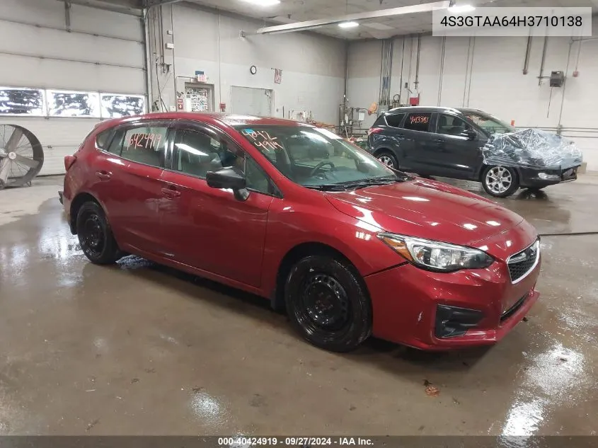 2017 Subaru Impreza 2.0I VIN: 4S3GTAA64H3710138 Lot: 40424919