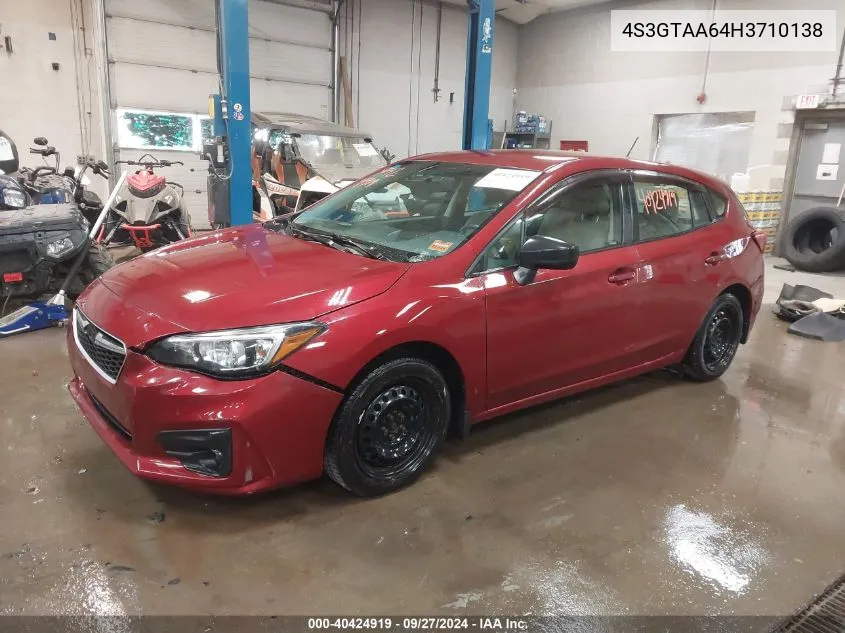 2017 Subaru Impreza 2.0I VIN: 4S3GTAA64H3710138 Lot: 40424919