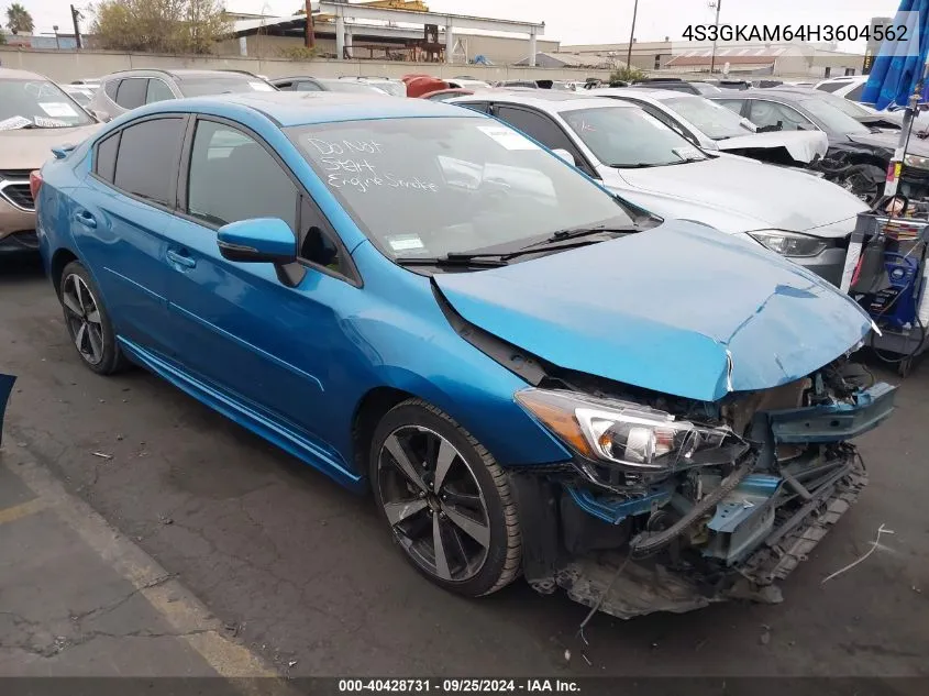 2017 Subaru Impreza 2.0I Sport VIN: 4S3GKAM64H3604562 Lot: 40428731