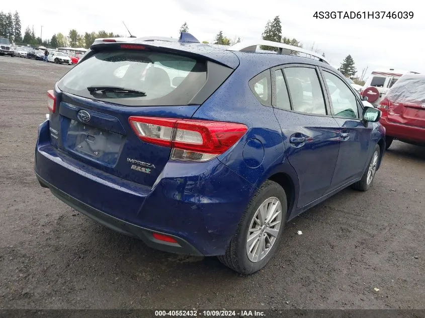 2017 Subaru Impreza 2.0I Premium VIN: 4S3GTAD61H3746039 Lot: 40552432