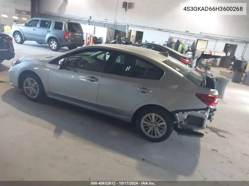 2017 Subaru Impreza 2.0I Premium VIN: 4S3GKAD66H3600268 Lot: 40632612