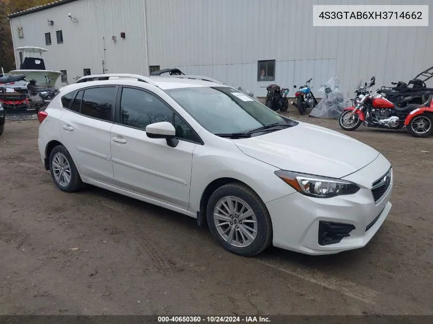 2017 Subaru Impreza 2.0I Premium VIN: 4S3GTAB6XH3714662 Lot: 40650360