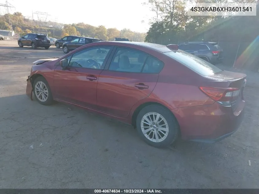 2017 Subaru Impreza 2.0I Premium VIN: 4S3GKAB6XH3601541 Lot: 40674634