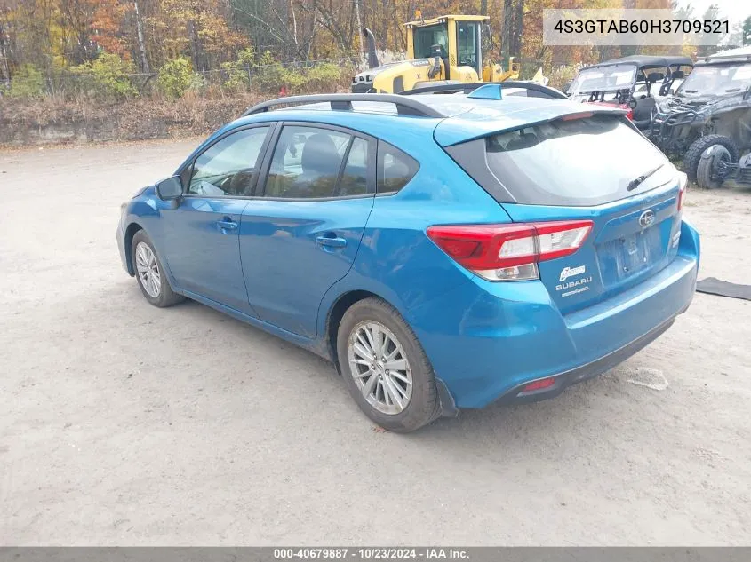 2017 Subaru Impreza 2.0I Premium VIN: 4S3GTAB60H3709521 Lot: 40679887