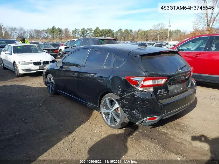 2017 Subaru Impreza 2.0I Sport VIN: 4S3GTAM64H3745645 Lot: 40804622