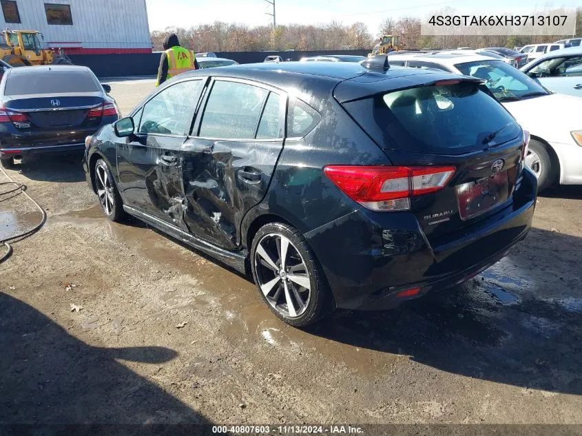 2017 Subaru Impreza 2.0I Sport VIN: 4S3GTAK6XH3713107 Lot: 40807603