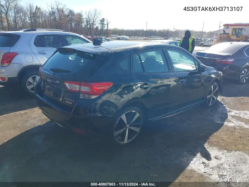 2017 Subaru Impreza 2.0I Sport VIN: 4S3GTAK6XH3713107 Lot: 40807603